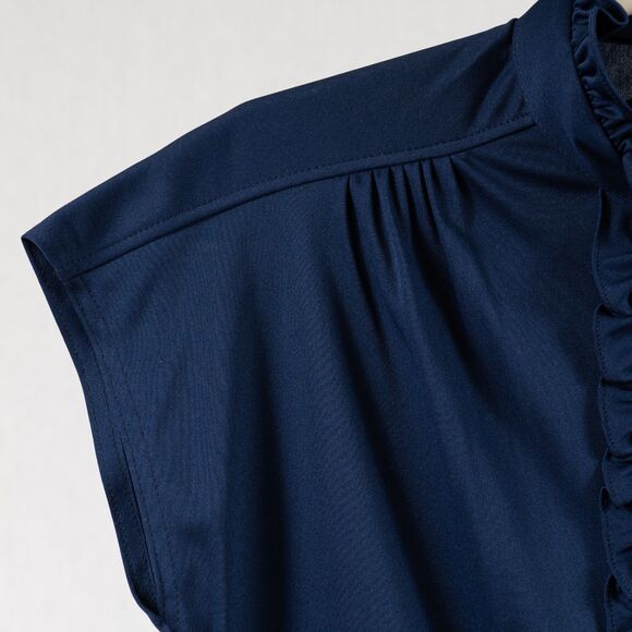 Vintage 70s Mardi Modes Navy blue buttons down shirt size 12/M - Picture 6 of 6